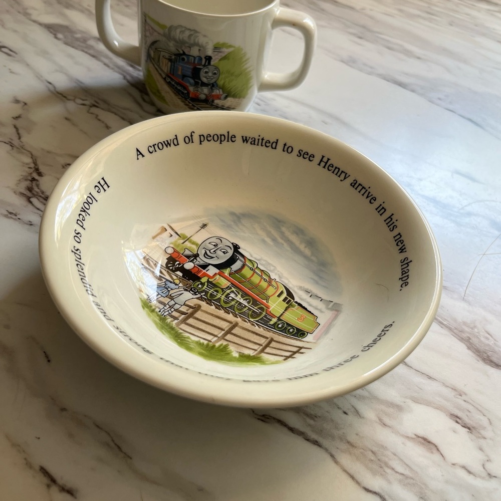VINTAGE THOMAS THE TRAIN Wedgwood bowl and mug